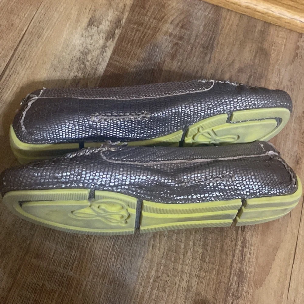 Sam Edelman gunmetal metallic driving loafers size 6.5